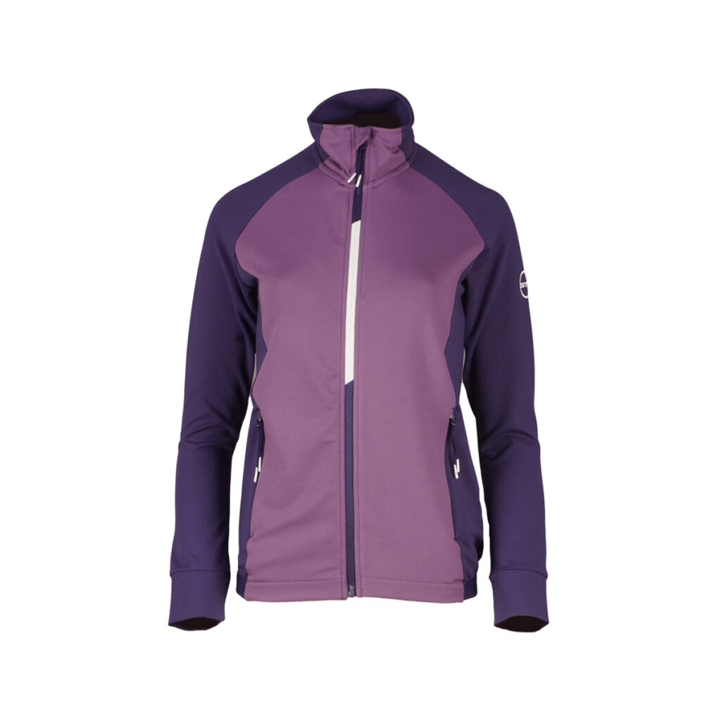Outdoorjacke in lila mit weißem Reißverschluss von GTS Sports